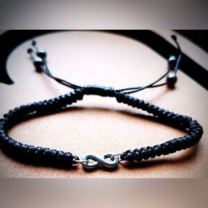 Black Braided Infinity Bracelet